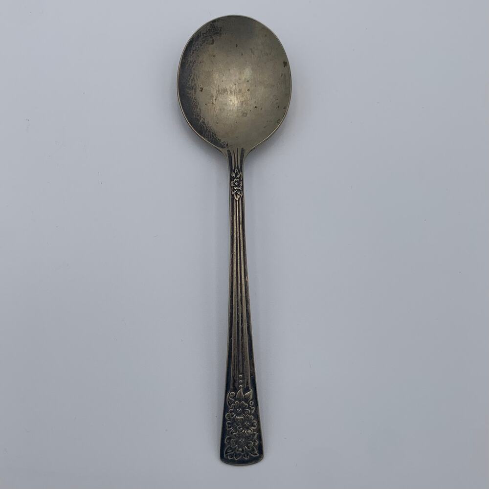 Silver Belle Silver Plate Replacement Serving Spoon Flower Design Antique